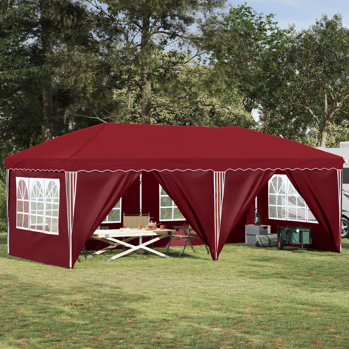 Vidaxl pop-up partytent 575 x 288 x 245 cm bordeauxrood