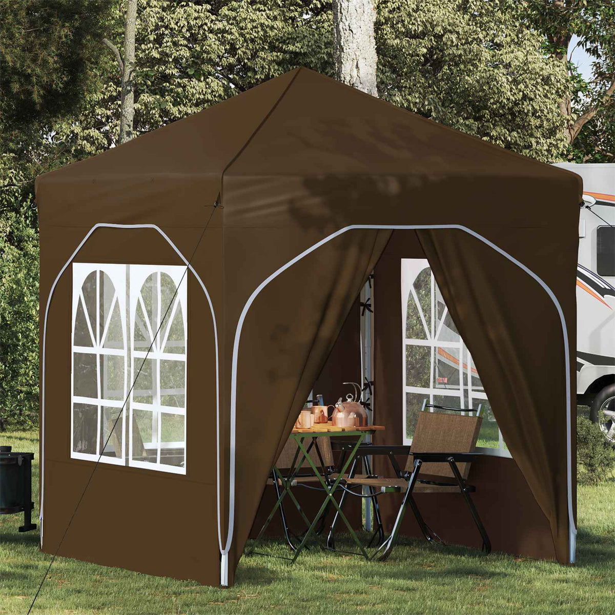 Vidaxl pop-up partytent 192 x 192 x 245 cm taupe