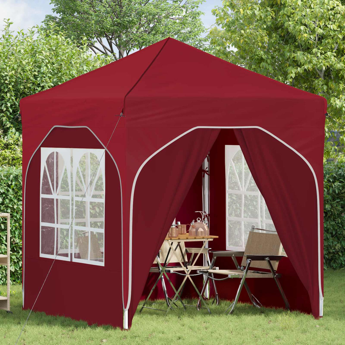 Vidaxl pop-up partytent 192 x 192 x 245 cm bordeauxrood
