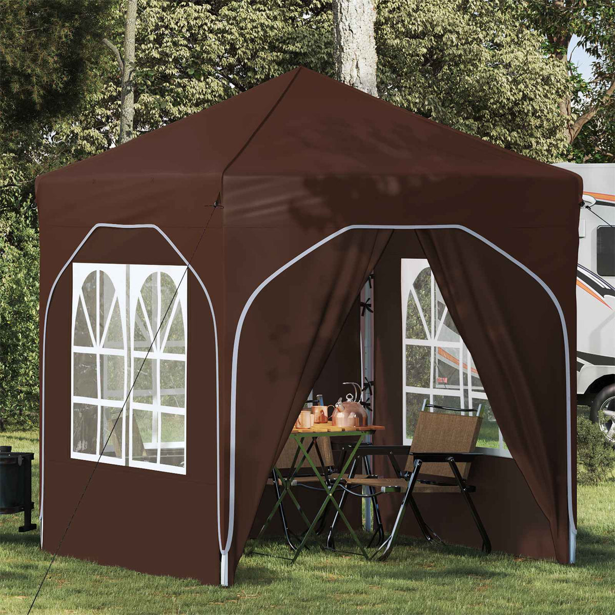 Vidaxl pop-up partytent 192 x 192 x 245 cm bruin