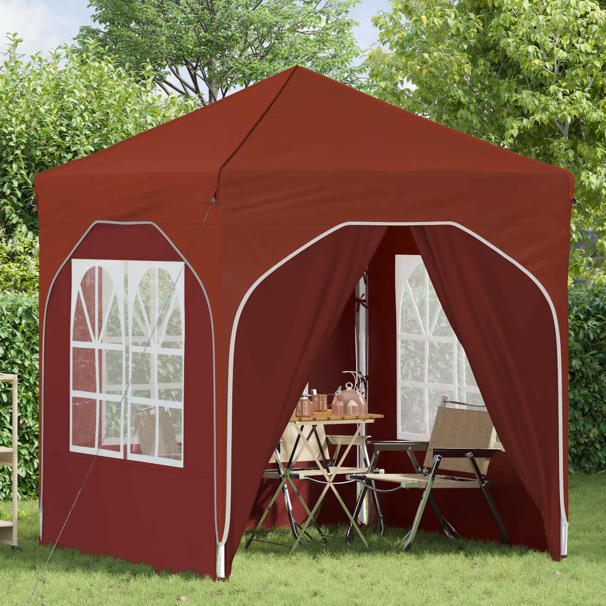 Vidaxl pop-up partytent 192 x 192 x 245 cm terracotta