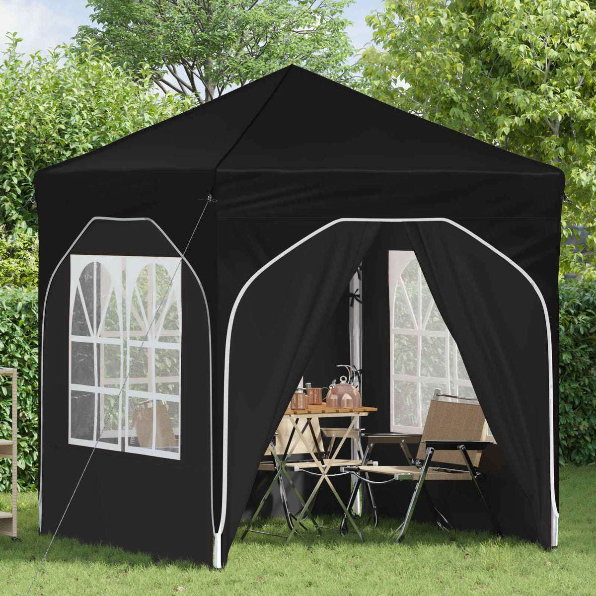 Vidaxl pop-up partytent 192 x 192 x 245 cm zwart