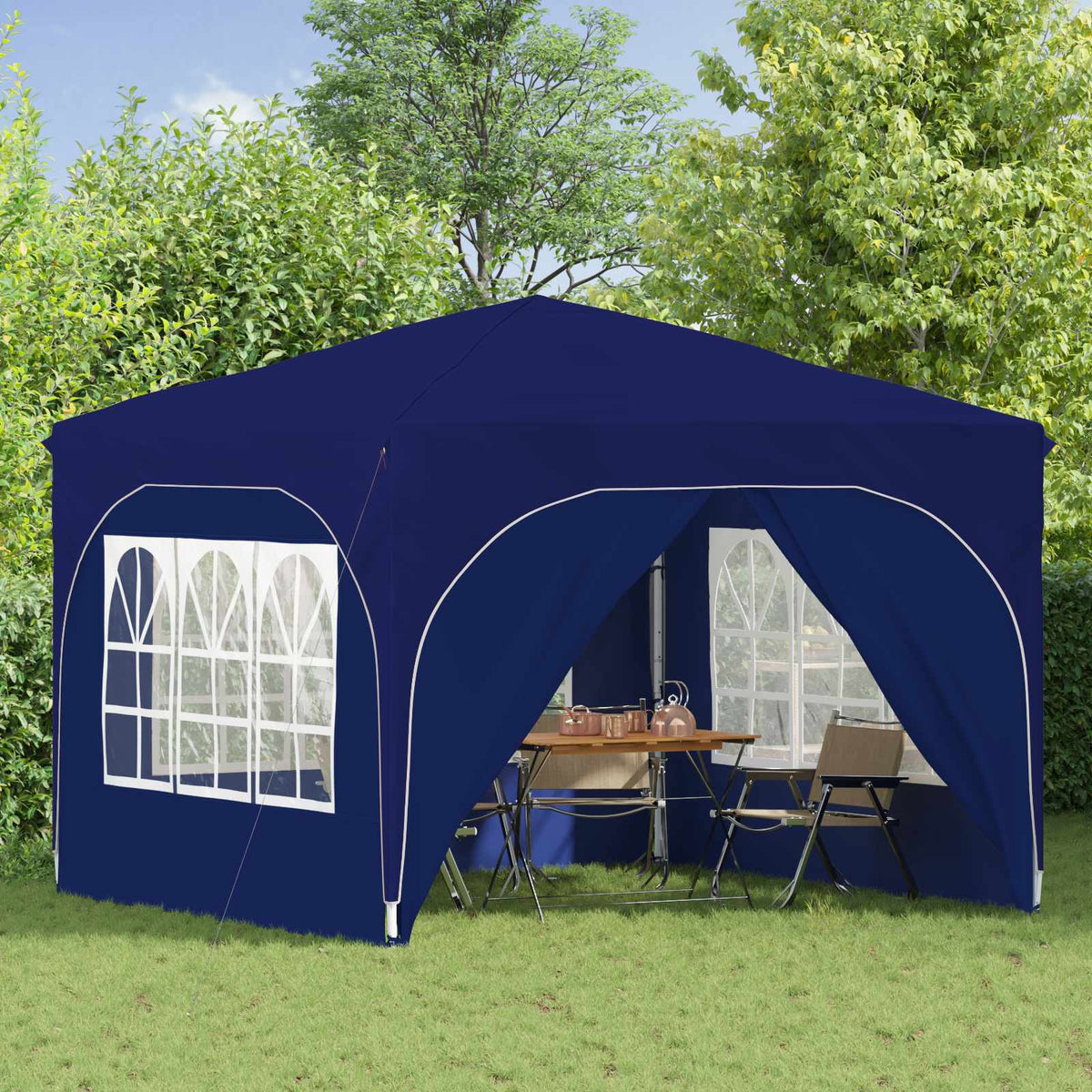 Vidaxl pop-up partytent 290 x 290 x 245 cm blauw