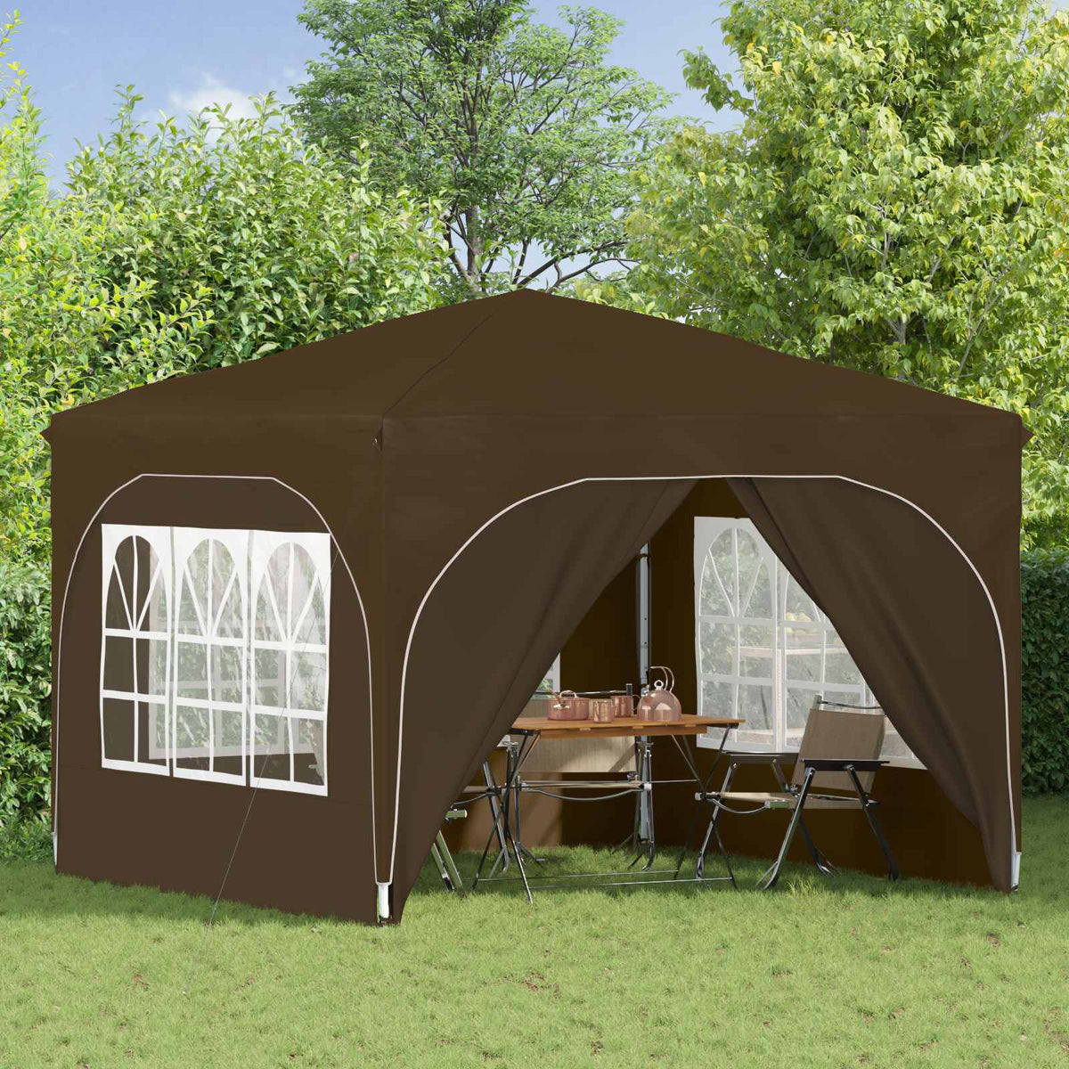 Vidaxl pop-up partytent 290 x 290 x 245 cm taupe