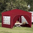 Vidaxl pop-up partytent 290 x 290 x 245 cm bordeauxrood