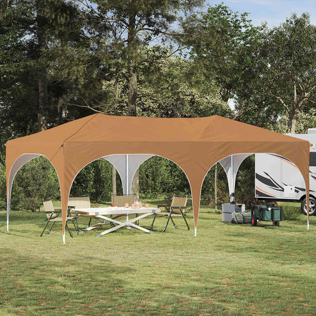 Vidaxl pop-up partytent 575 x 288 x 245 cm beige oxford stof