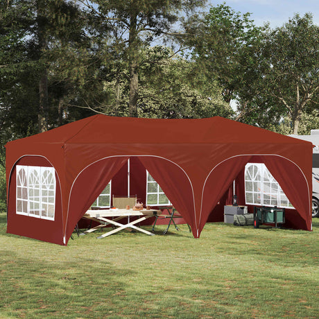 Vidaxl pop-up partytent 575 x 288 x 245 cm terracotta oxford stof