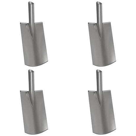 Vidaxl schep hoofd 4 st zilver 43 x 17 cm gepoedercoat staal