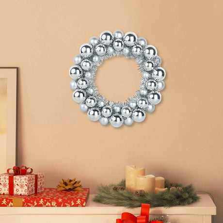 Vidaxl kerstbal kransen 2 st zilver 33 x 33 x 7 cm polystyreen