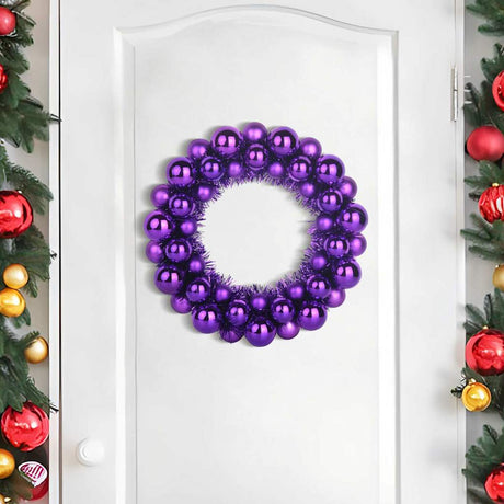 Vidaxl kerstbal kransen 2 st lila 33 x 33 x 7 cm polystyreen