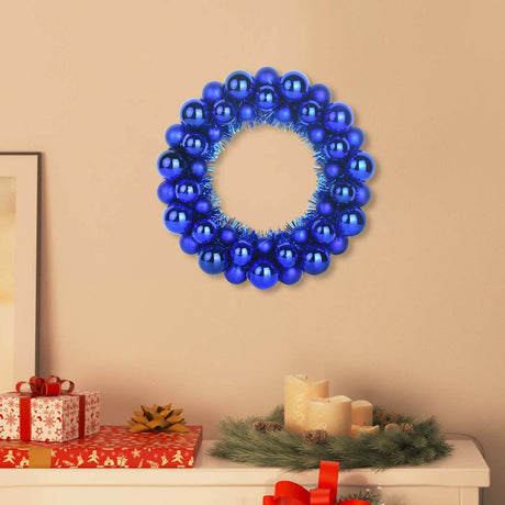 Vidaxl kerstbal kransen 2 st blauw 33 x 33 x 7 cm polystyreen
