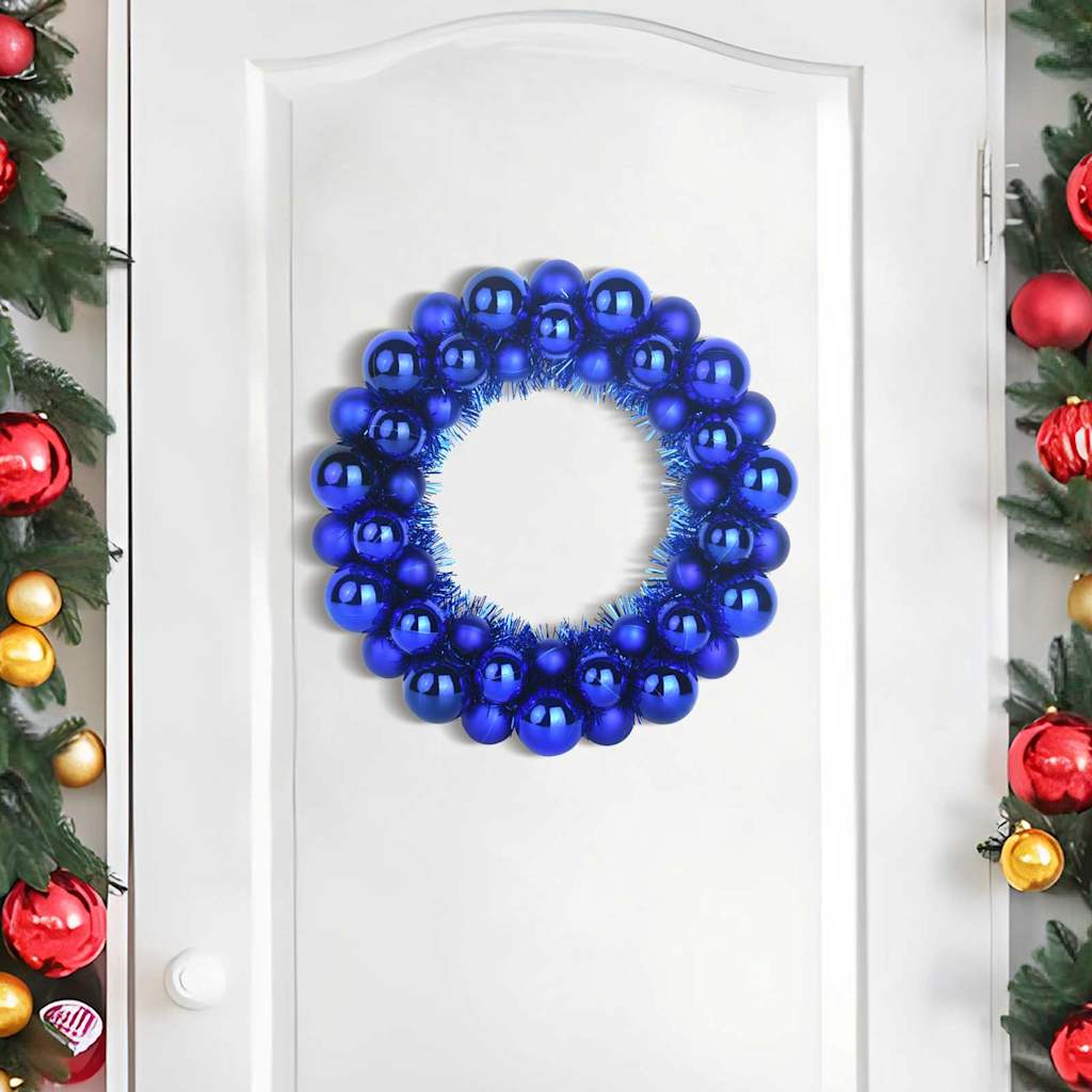 Vidaxl kerstbal kransen 2 st blauw 33 x 33 x 7 cm polystyreen