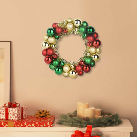 Vidaxl kerstbal kransen 2 st multikleur 33 x 33 x 7 cm polystyreen