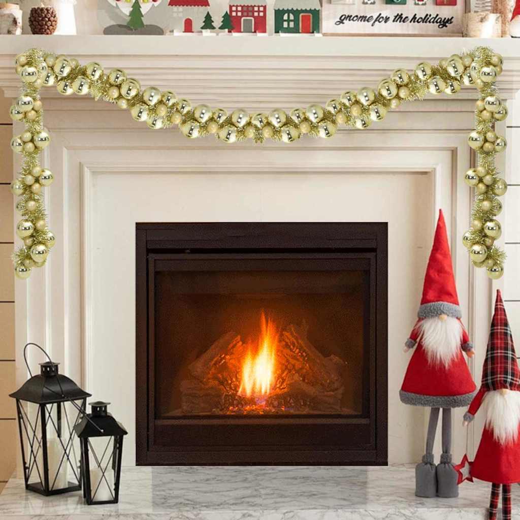 Vidaxl kerstbal guirlande led's goud 186 cm polystyreen