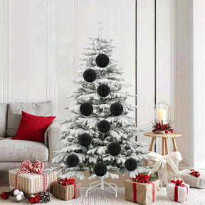Vidaxl kerstbal set xl 9 st zwart ø 15 cm kunststof