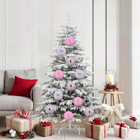 Vidaxl kerstbal set xl 9 st roze ø 15 cm kunststof