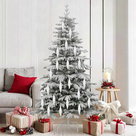 Vidaxl kerst spiralvorm bal 40 st zilver 3 x 11 cm kunststof