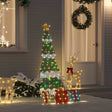 Vidaxl verlichte kerstboom met 3 cadeau dozen 2d warm wit meerkleurig