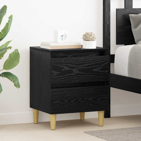 Vidaxl bedkast zwart eiken 40 x 35 x 50 cm bewerkt hout