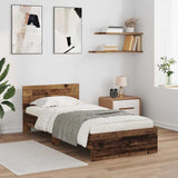 Vidaxl bedframe met hoofdeinde oud hout 90 x 200 cm bewerkt hout