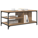 Vidaxl salontafel artisan eiken 100 x 50 x 45 cm bewerkt hout