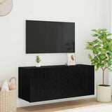 Vidaxl tv wandkast zwart eiken bewerkt hout