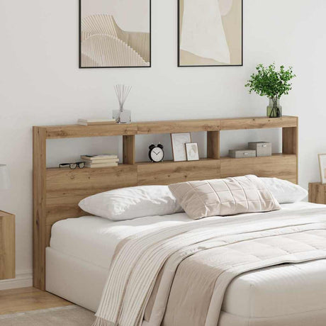 Vidaxl hoofdbord artisan eiken bewerkt hout
