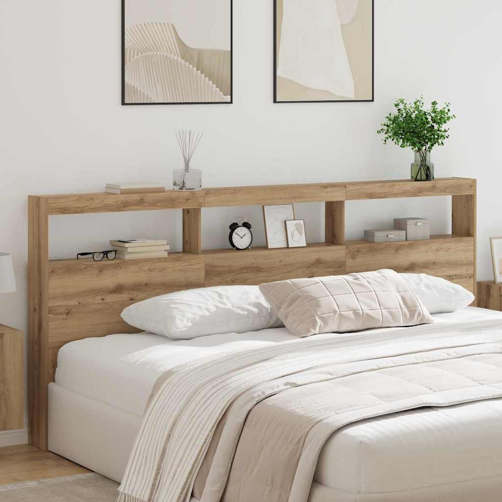 Vidaxl hoofdbord artisan eiken bewerkt hout