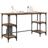 Vidaxl bureau met plank oud hout 140 x 50 x 75 cm bewerkt hout