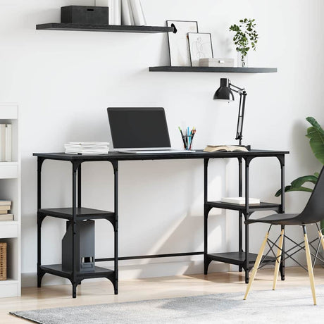 Vidaxl bureau zwart eiken bewerkt hout 140 x 50 x 75 cm