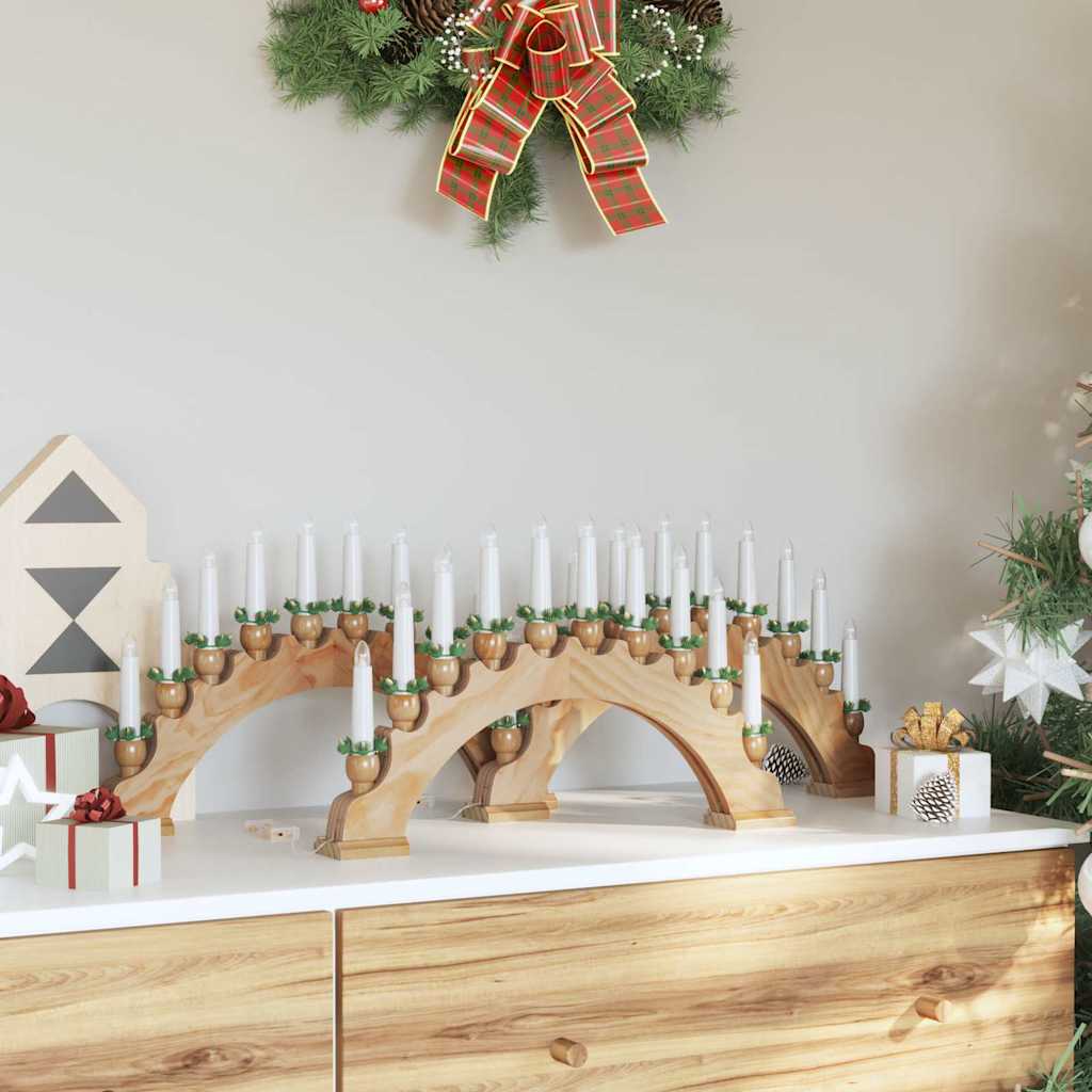 Vidaxl kerst kaarsenboog met 10 led kaarsen 3 st led's warmwit