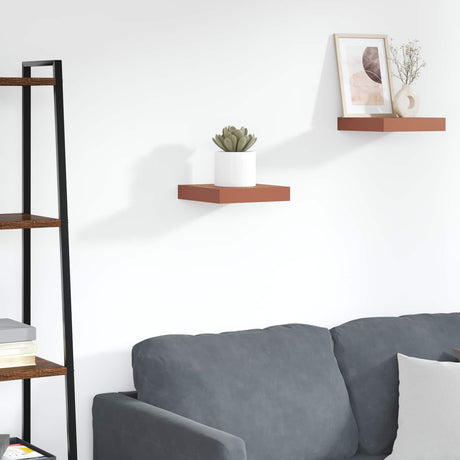 Vidaxl wandplank muurmontage rood 23 x 23,5 x 3,8 cm bewerkt hout