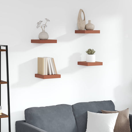Vidaxl wandplank 4 st rood 23 x 23,5 x 3,8 cm bewerkt hout