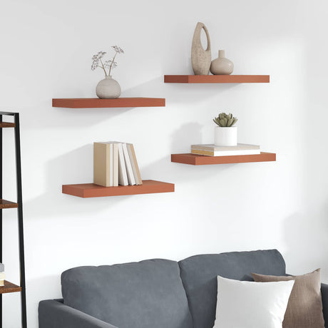 Vidaxl wandplank 4 st rood 50 x 23,5 x 3,8 cm bewerkt hout