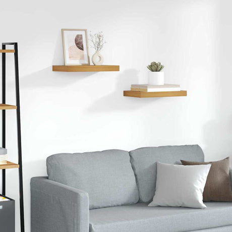 Vidaxl wandplank 2 st bruin 40 x 23,5 x 3,8 cm bewerkt hout