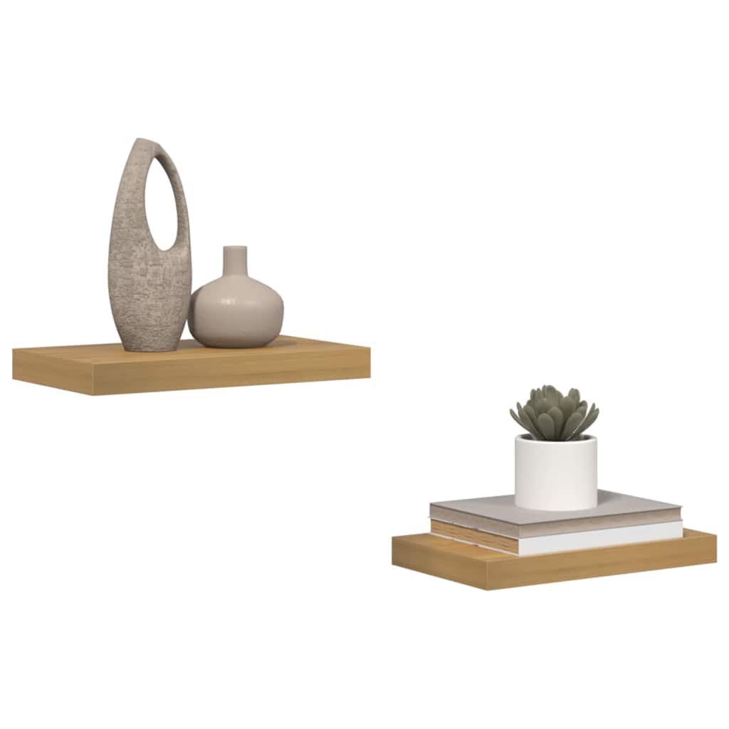Vidaxl wandplank 2 st bruin 40 x 23,5 x 3,8 cm bewerkt hout