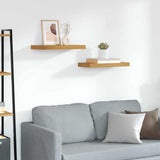 Vidaxl wandplank 2 st bruin 50 x 23,5 x 3,8 cm bewerkt hout