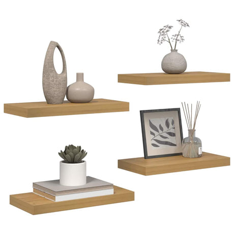 Vidaxl wandplank 4 st bruin 50 x 23,5 x 3,8 cm bewerkt hout