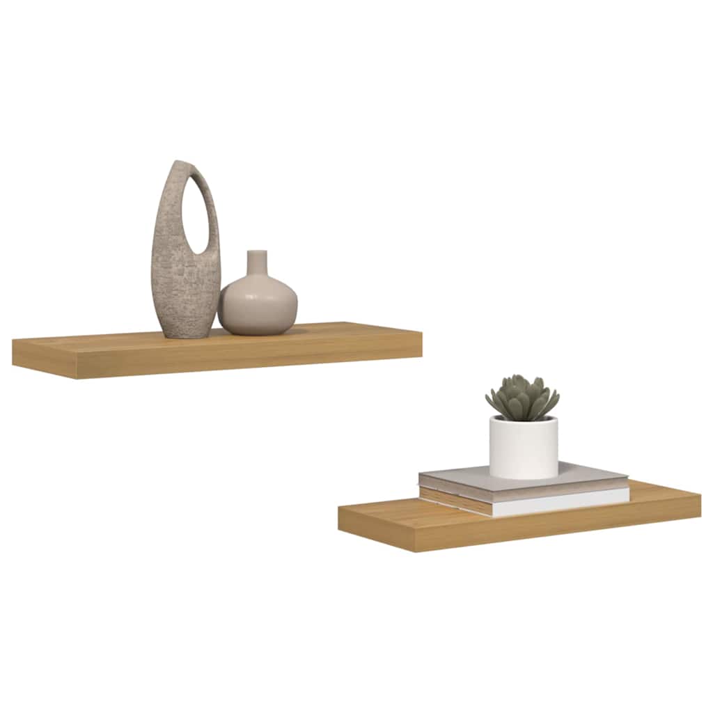 Vidaxl wandplank 2 st bruin 60 x 23,5 x 3,8 cm bewerkt hout