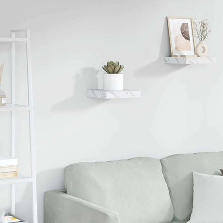 Vidaxl wandplank muurmontage wit marmer 23 x 23,5 x 3,8 cm