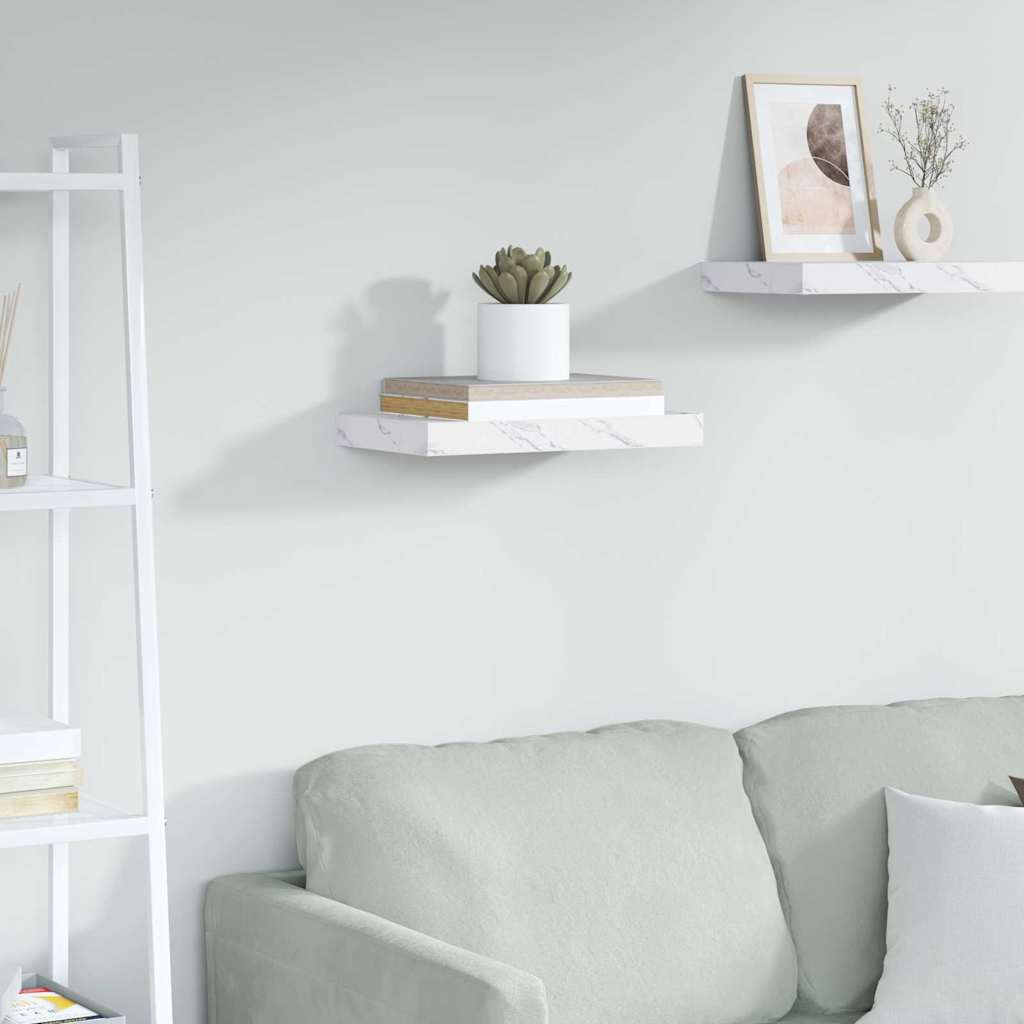 Vidaxl wandplank muurmontage wit marmer 40 x 23,5 x 3,8 cm