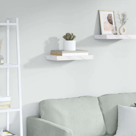 Vidaxl wandplank muurmontage wit marmer 40 x 23,5 x 3,8 cm