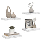 Vidaxl wandplank 4 st wit marmer 40 x 23,5 x 3,8 cm bewerkt hout
