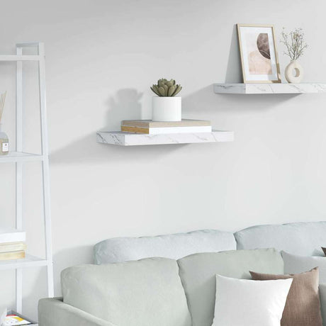Vidaxl wandplank muurmontage wit marmer 50 x 23,5 x 3,8 cm