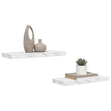 Vidaxl wandplank 2 st wit marmer 60 x 23,5 x 3,8 cm bewerkt hout