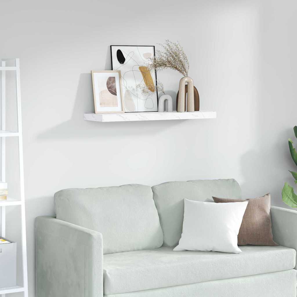 Vidaxl wandplank muurmontage wit marmer 80 x 23,5 x 3,8 cm
