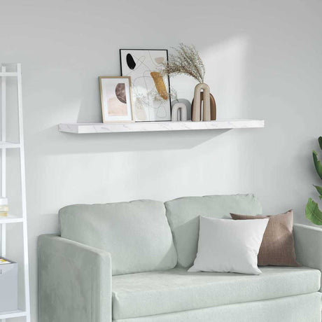 Vidaxl wandplank muurmontage wit marmer 120 x 23,5 x 3,8 cm
