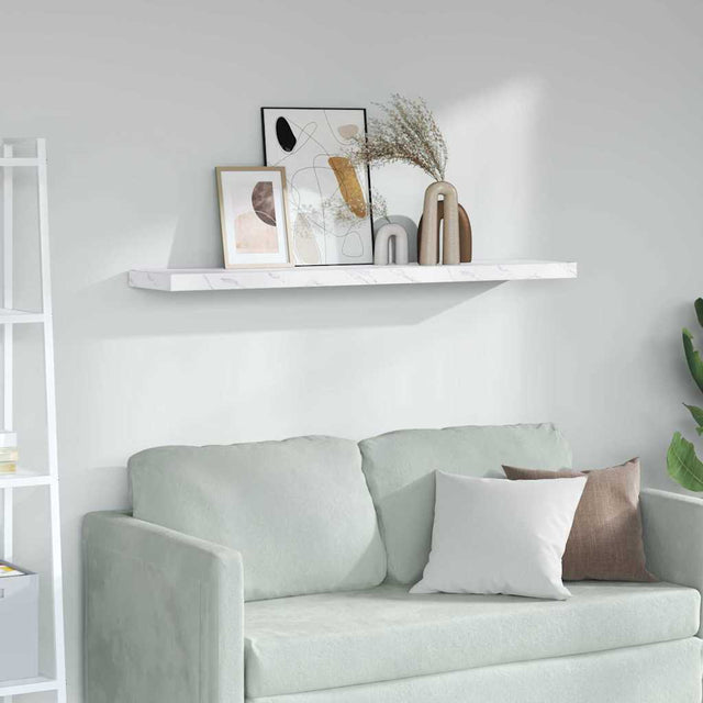 Vidaxl wandplank muurmontage wit marmer 120 x 23,5 x 3,8 cm