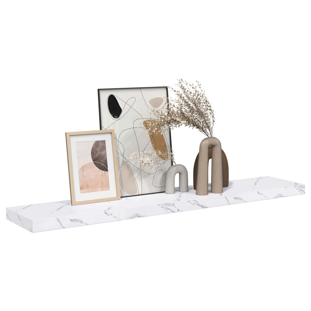 Vidaxl wandplank muurmontage wit marmer 120 x 23,5 x 3,8 cm