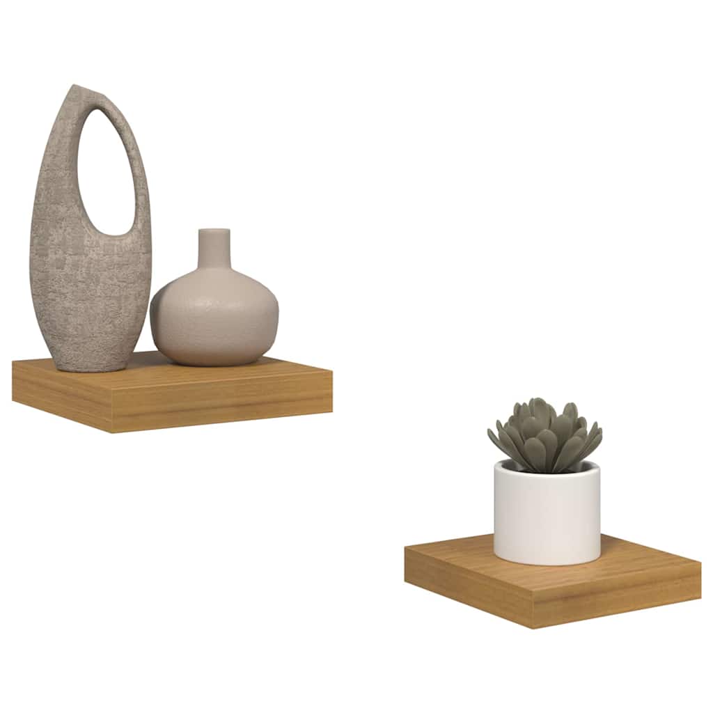 Vidaxl wandplank 2 st beige 23 x 23,5 x 3,8 cm bewerkt hout